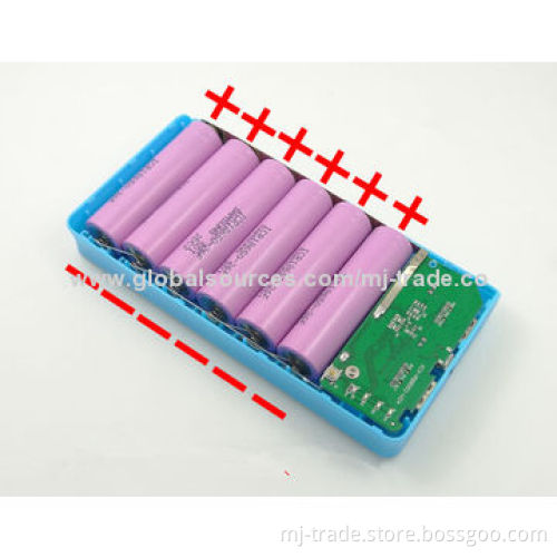 6-cell 18650 power bank, wallet no-soldering and high capacity
